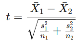 formula teste t de student